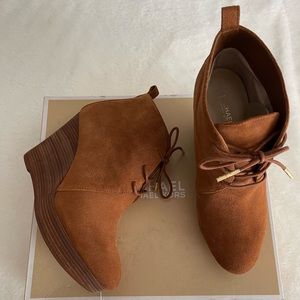 Michael Michael Kors Pierce lace-up Wedge Booties size 7M